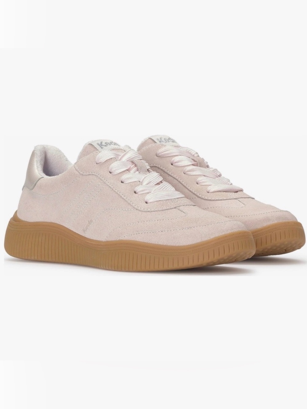 Keds Light Pink Suede Sneakers with Gum Sole
